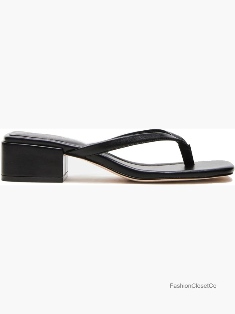Square Open Toe Chunky Block Heel Sandals Slip On Casual Summer Mules Shoes